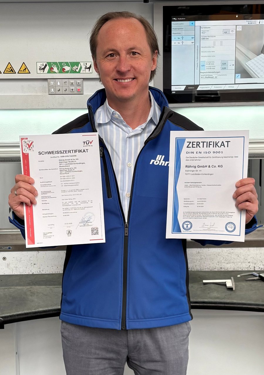 ISO 9001 und EN 1090-2 Zertifikate Röhrig GmbH