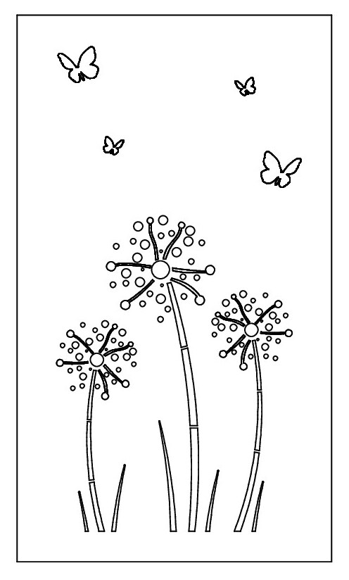 Sichtschutz Motiv: Pusteblume mit Schmetterling